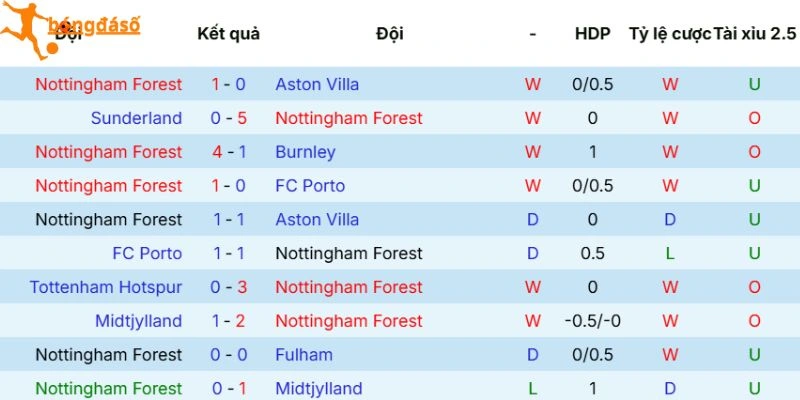 Thành tích của Nottingham Forest