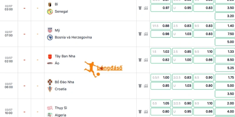 Soi kèo cược trận đấu Tây Ban Nha vs Áo